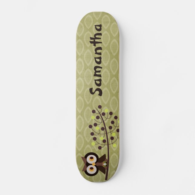 Forest Owl Woodland Hoot Comp Skateboard (Front)