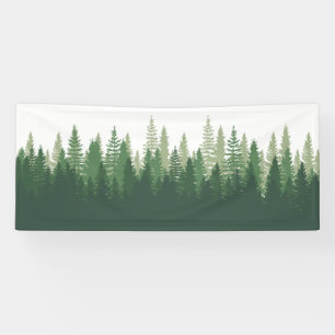 Forest panorama view pines spruce nature landscape banner