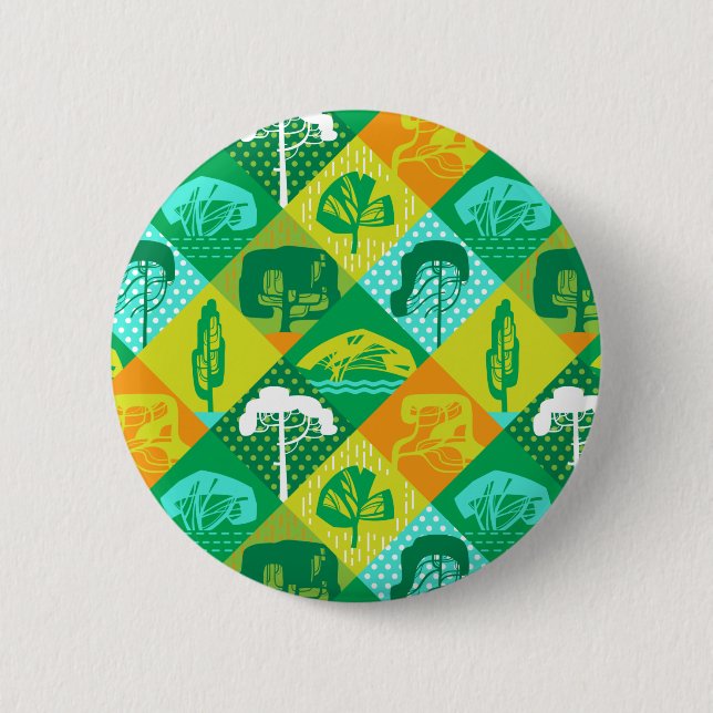 Forest patchwork 6 cm round badge (Front)