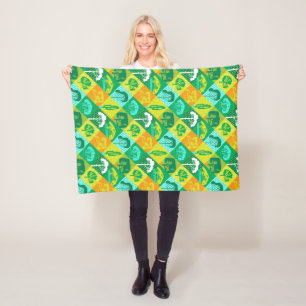 Forest patchwork fleece blanket