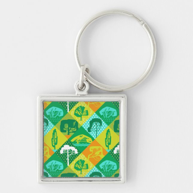 Forest patchwork key ring (Front)