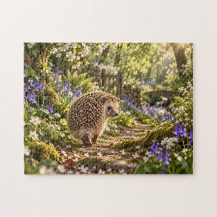 Forest Path Hedgehog Design Jigsaw Puzzle