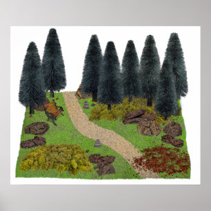Forest Path through the Park Poster