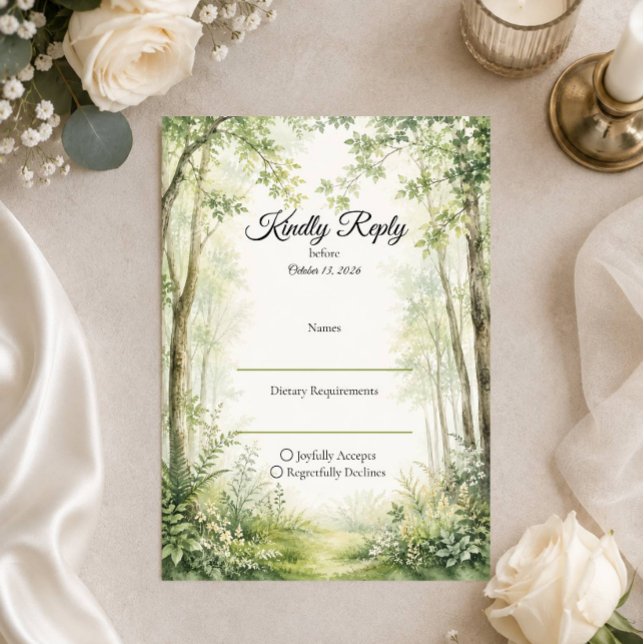 Forest Path Wedding RSVP Card (Creator Uploaded)
