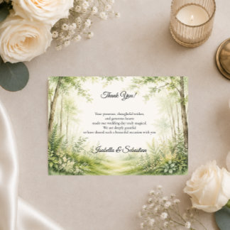 Forest Path Wedding Thank You Card