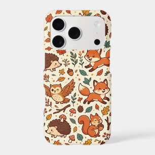 Forest Pattern Fox Owl Hedgehog iPhone 17 Case