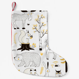 forest pattern small christmas stocking