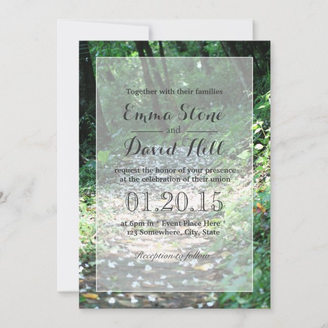 Forest Petal Path Wedding Invitations (Front)