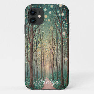 Forest Phantoms: Floating Lights in the Night Wood iPhone 11 Case