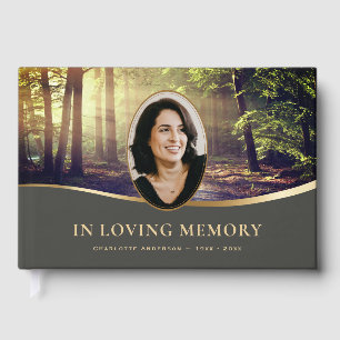 Forest Photo Funeral Memorial Guest Book