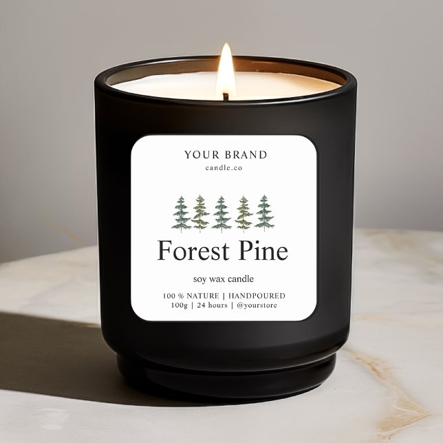 "Forest Pine Candle Label | Custom Evergreen (Creator Uploaded)