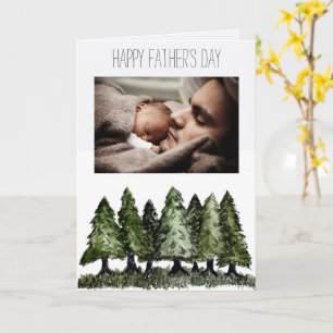 Forest Pine Forest Father's Day with Photo Card
