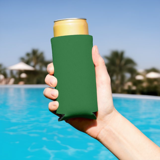 Forest Pine Green Solid Colour Seltzer Can Cooler (In Situ Pool)