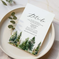 Forest pine tree elegant winter wedding details