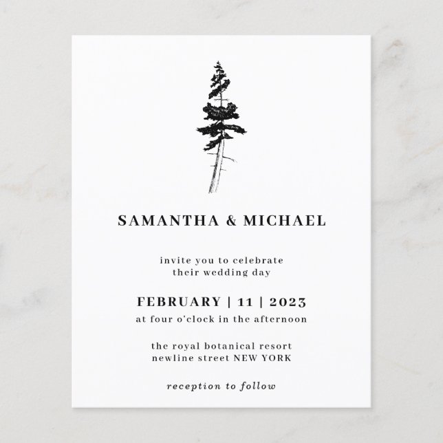 Forest Pine Tree Indie Rustic budget Flyer (Front)