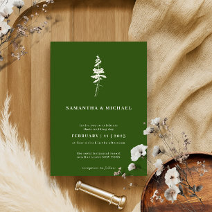 Forest Pine Tree Indie Rustic Green Invitation
