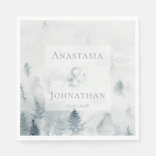 Forest Pine Tree Rustic Watercolor  Napkin