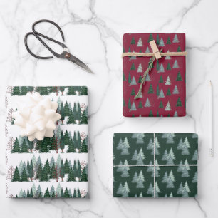 Forest Pine Trees Christmas Holiday Wrapping Paper