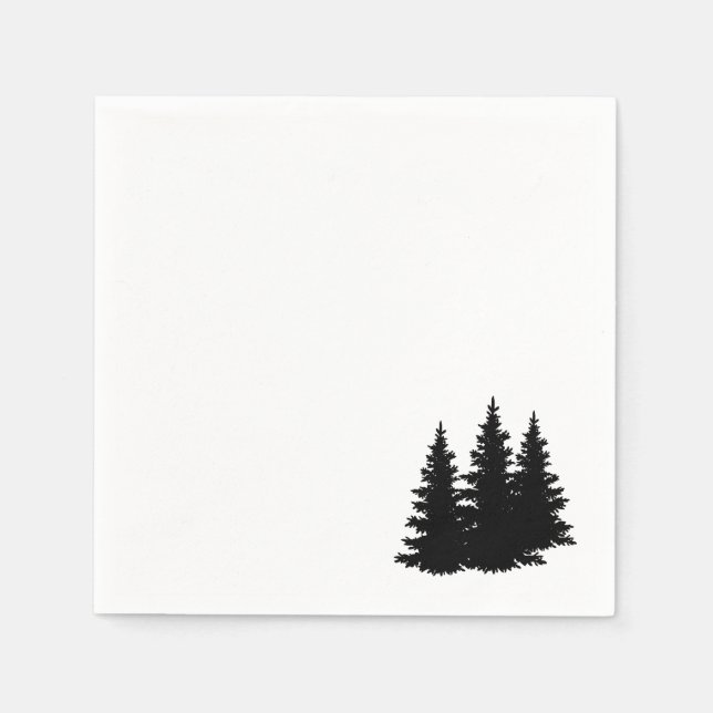 Forest Pine Trees Silhouette Napkin (Front)