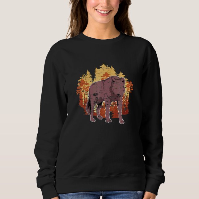 Forest Predator Animal Wolf Nature Wolf Sweatshirt (Front)