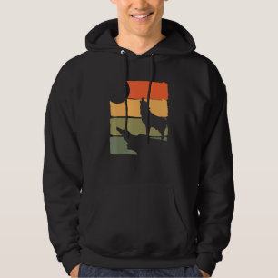 Forest Predator Howling Wolf Animal Retro Wolf Hoodie