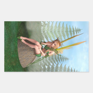 Forest Princess, Fairy Butterfly Rectangular Sticker