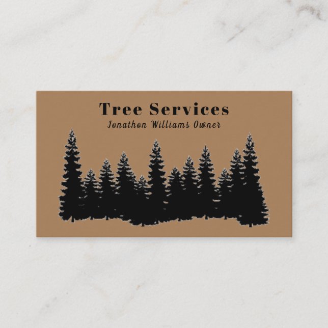 Forest Professional Tree Trimming Service Business Card (Front)
