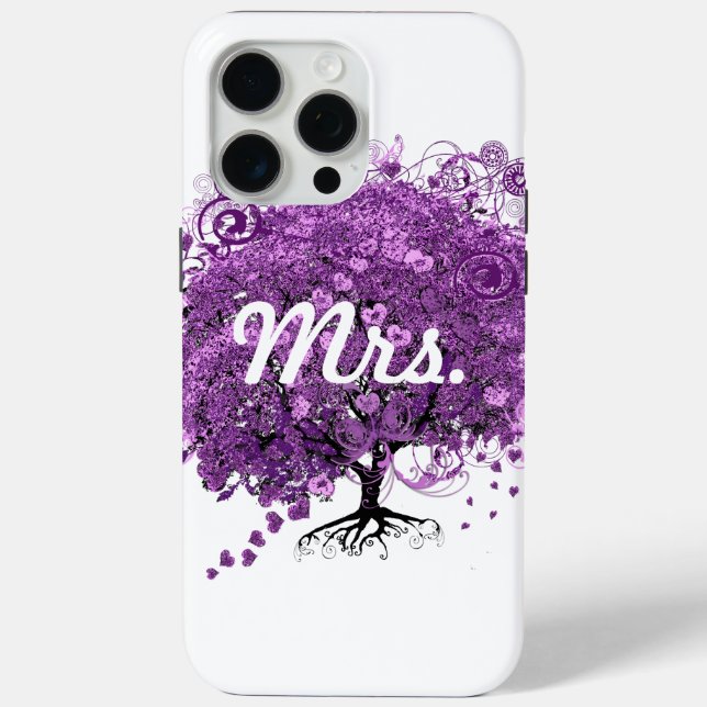 Forest Purple Heart Leaf Tree Wedding Case-Mate iPhone Case (Back)