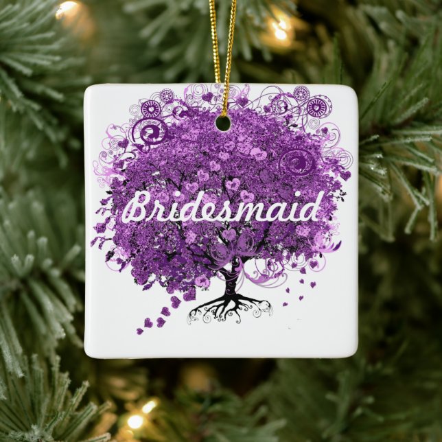 Forest Purple Heart Leaf Tree Wedding Ceramic Tree Decoration (Tree)
