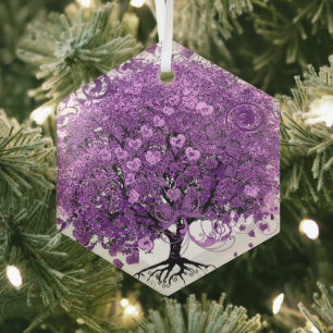 Forest Purple Heart Leaf Tree Wedding Glass Tree Decoration