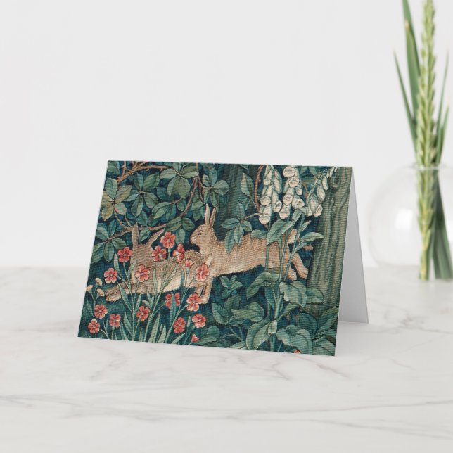 Forest Rabbits Tapestry Card (Front)