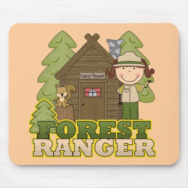 Forest Ranger - Brunette Girl Mouse Mat (Front)