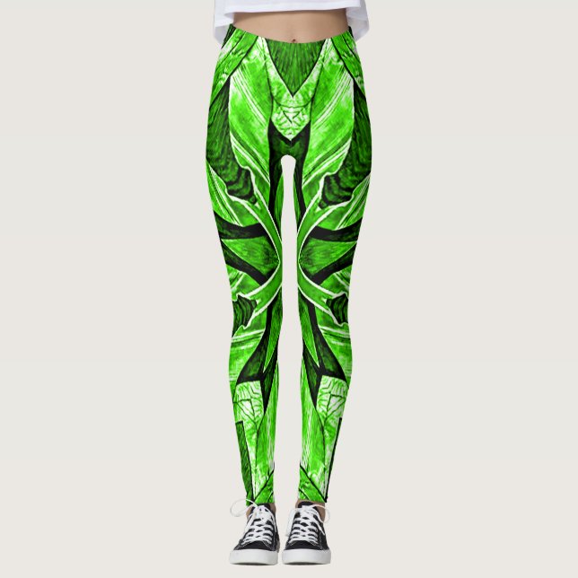 Forest Ranger Queen Metallic Armour Fantasy Leggin Leggings (Front)