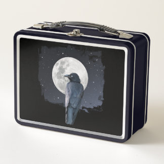 Forest Raven Cold Moon Metal Lunch Box