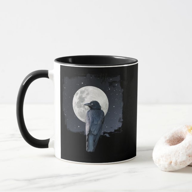 Forest Raven Cold Moon Mug (With Donut)