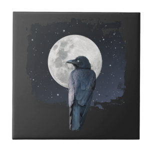Forest Raven Cold Moon Tile