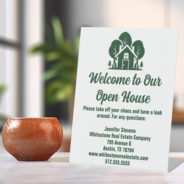 Forest Real Estate Company Custom Open House Pedestal Sign (Creator Uploaded)