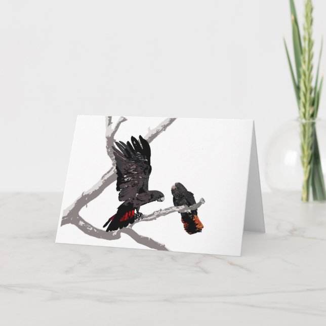 Forest Red-tailed Black Cockatoo Card (Front)