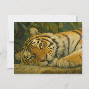 Forest Reverie – Resting Tiger in Jungle Light Postcard