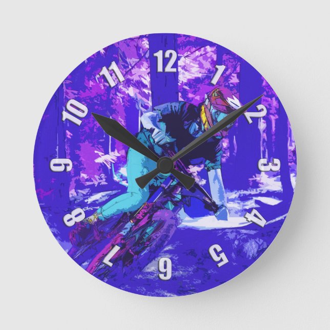 Forest Rider - BMX Racer Round Clock (Front)