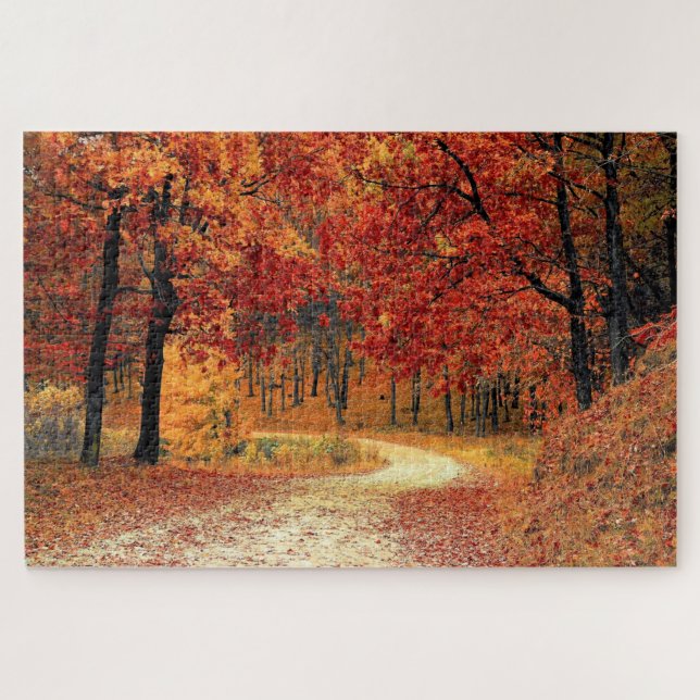 Forest Road - Fall Jigsaw Puzzle (Horizontal)