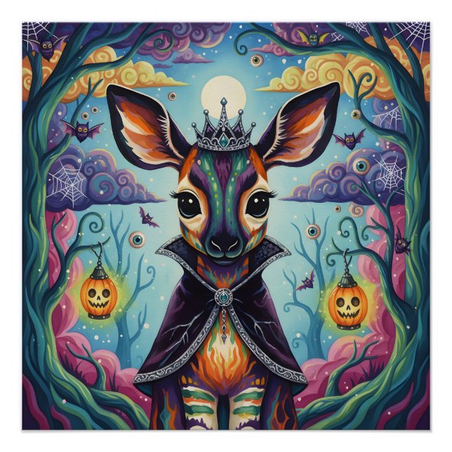 Forest Royalty – Whimsical Halloween Hybrid Poster (Front)