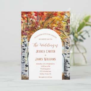 Forest Rustic Autumn Fall Woodland Wedding Invitation