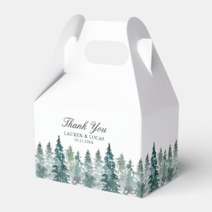 Forest Rustic Woodland Trees Pine Thank You Favour Box