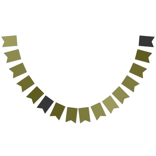 Forest Sage Green to Charcoal Gradient  Bunting (All)