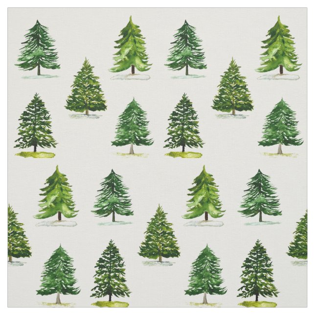 Forest Scandinavian Christmas Tree Pattern Cute Fabric (Swatch)