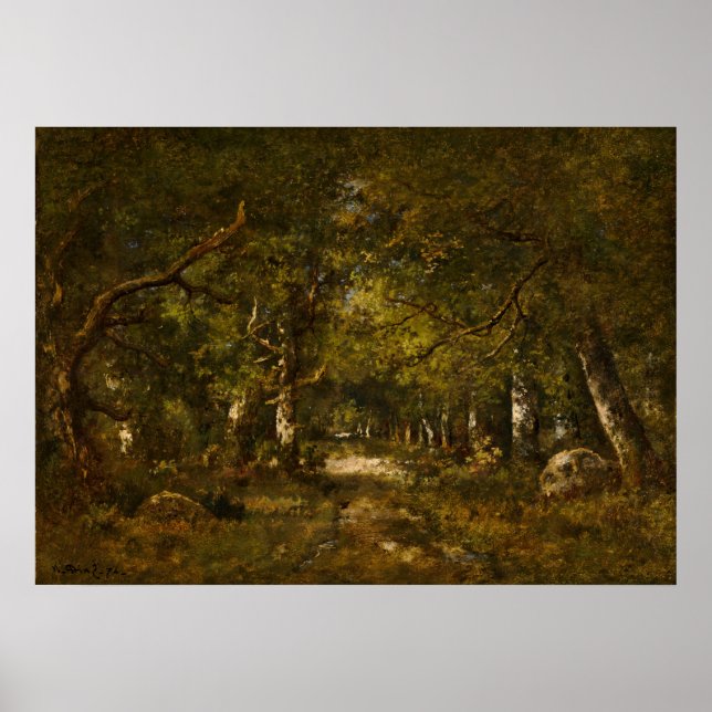 Forest Scene - Diaz de la Peña Fine Art Poster (Front)