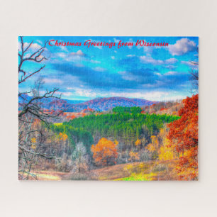 Forest Scene Wisconsin.Christmas Greetings Jigsaw Puzzle