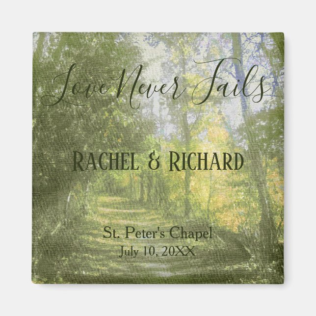 Forest Scenery Wedding Couple Magnet (Front)