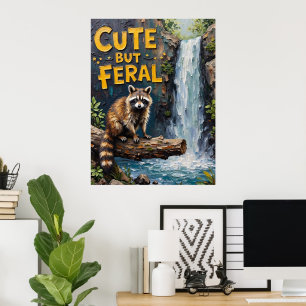 Forest Sentinel: Racoon by the Stream Poster
